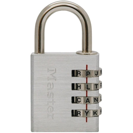 Master Lock 1-9/16 In. Brushed Aluminum Combination Padlock 643DWD